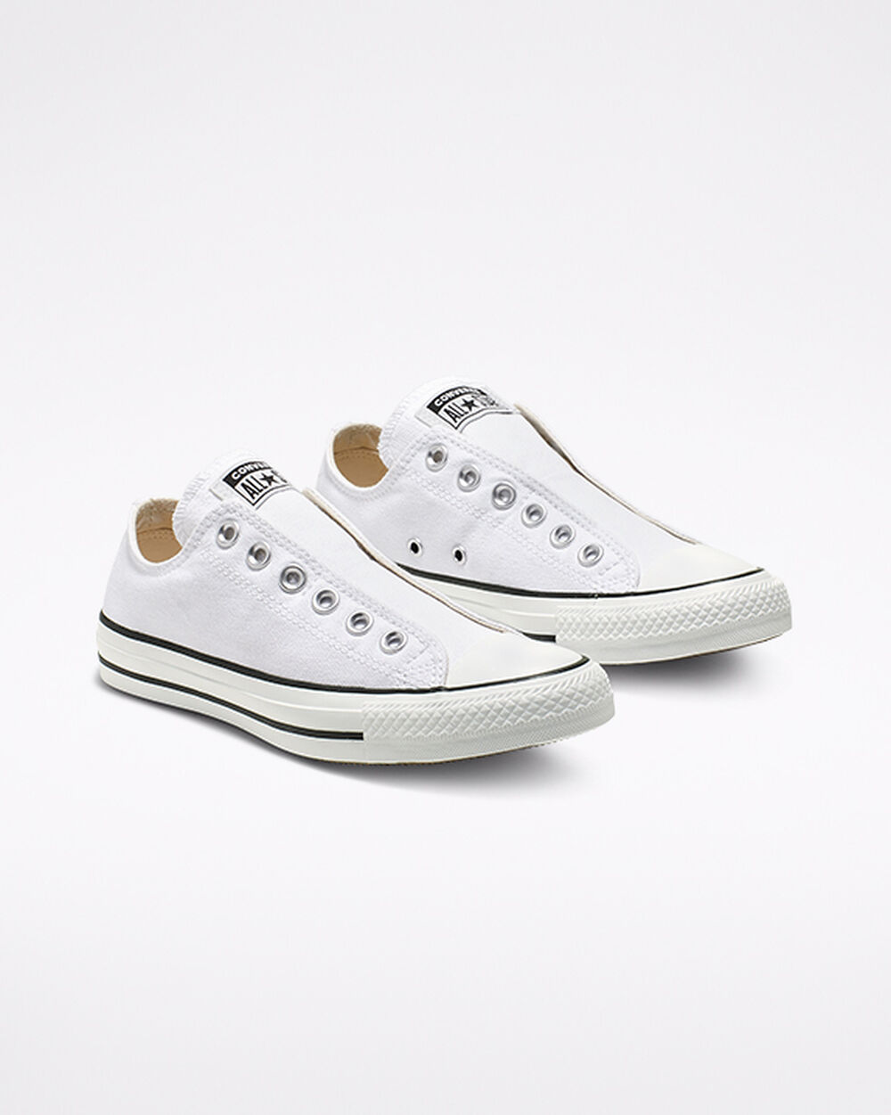 Slip On Converse Chuck Taylor All Star Hombre Blancas Negras Blancas | Colombia-63299