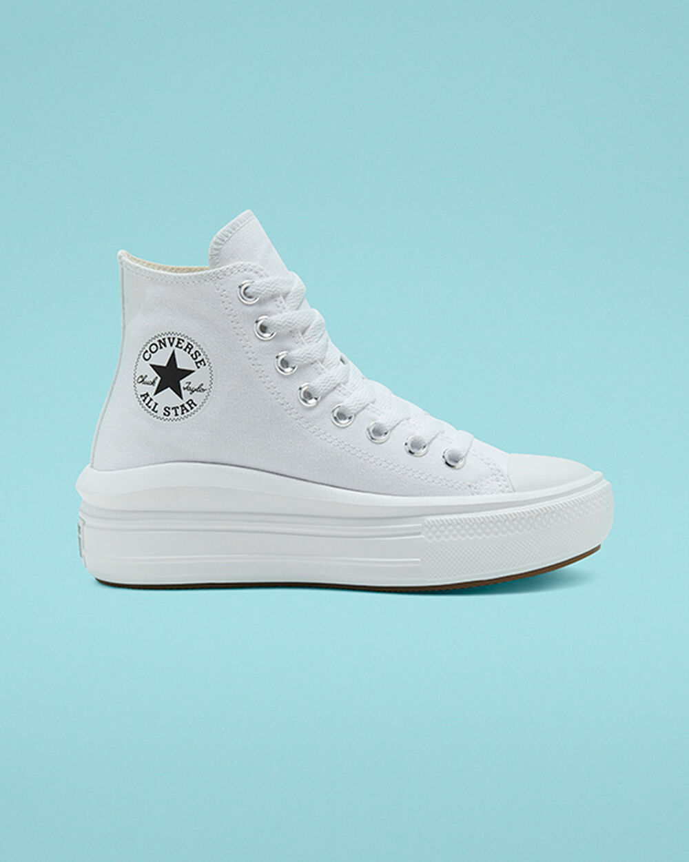 Zapatillas Converse Chuck Taylor All Star Move Mujer Blancas Beige Blancas Negras | Colombia-093429