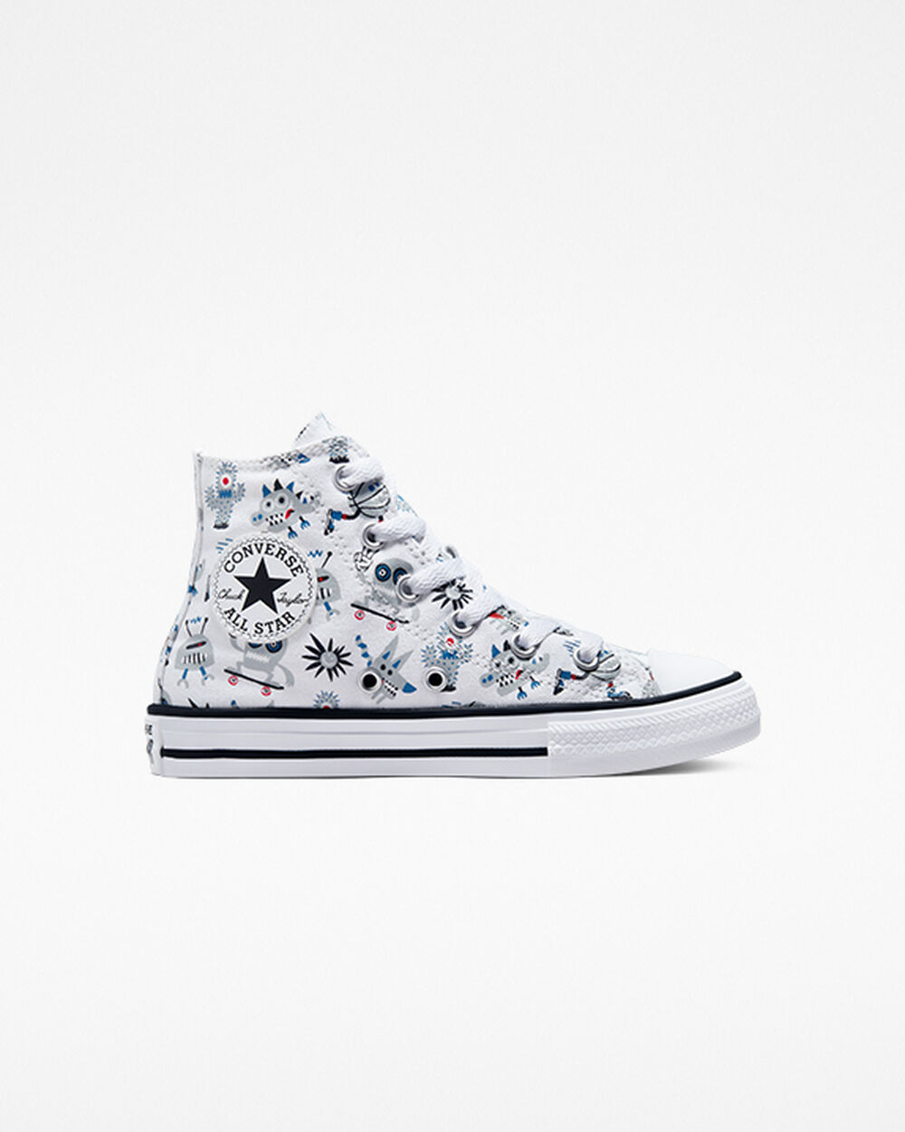 Zapatillas Converse Chuck Taylor All Star Niño Blancas Gris Azules | Colombia-867929