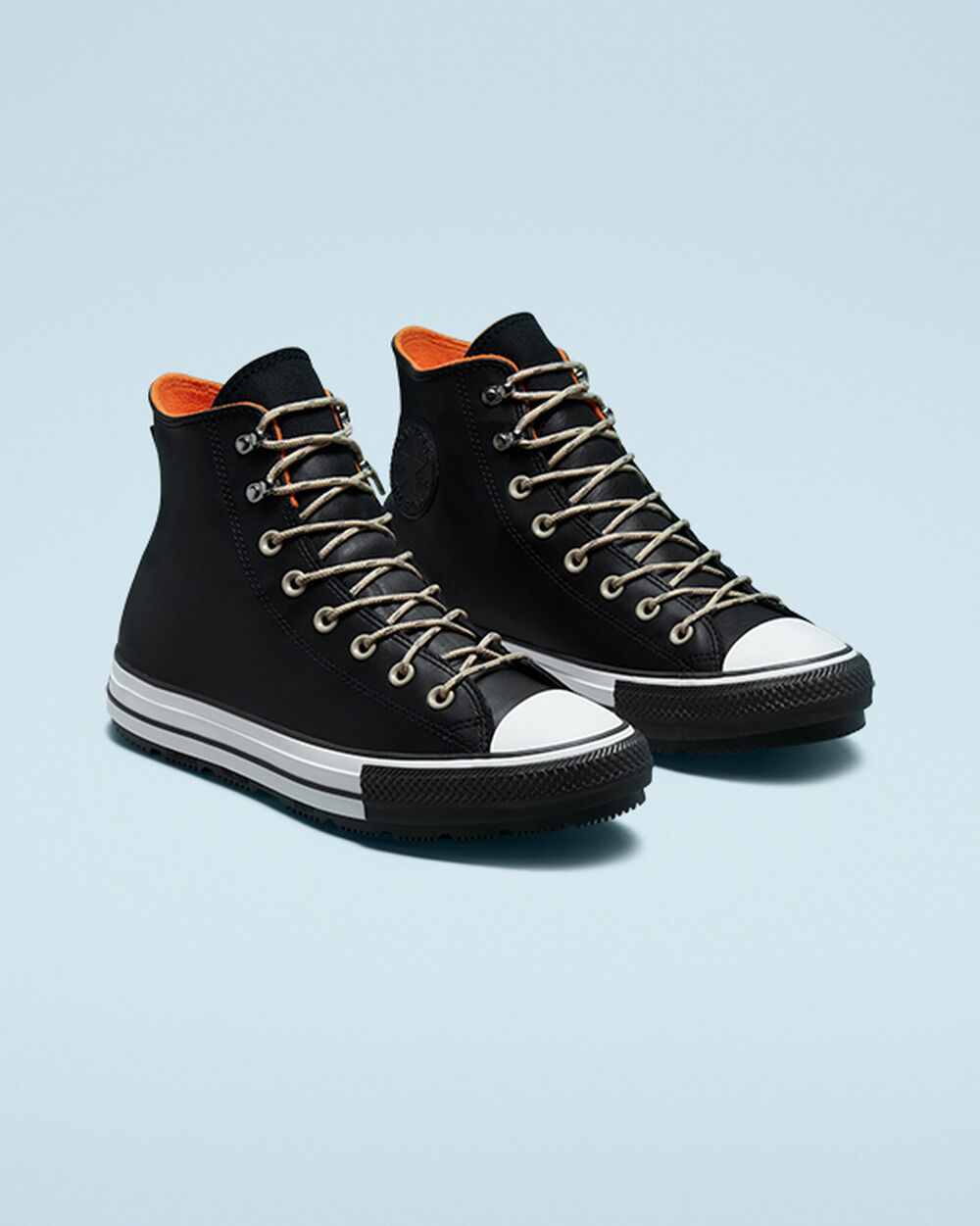 Botas de Invierno Converse Chuck Taylor All Star Mujer Negras Blancas Negras | Colombia-091439