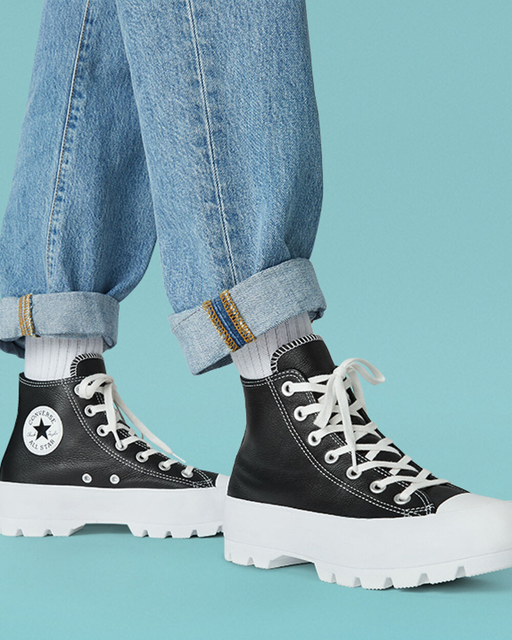 Botas de Invierno Converse Chuck Taylor All Star Mujer Negras Blancas | Colombia-107459