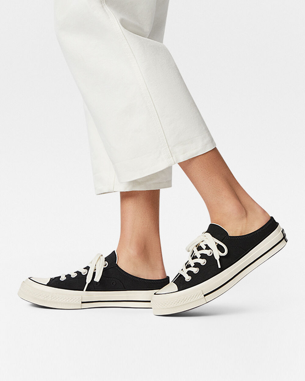 Mule Converse Chuck 70 Hombre Negras Blancas | Colombia-386749