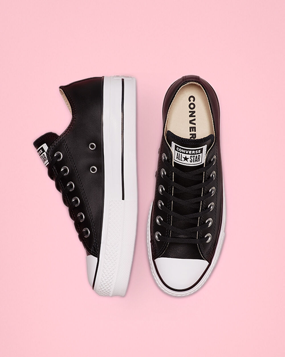 Zapatillas Converse Chuck Taylor All Star Mujer Negras Blancas | Colombia-014299