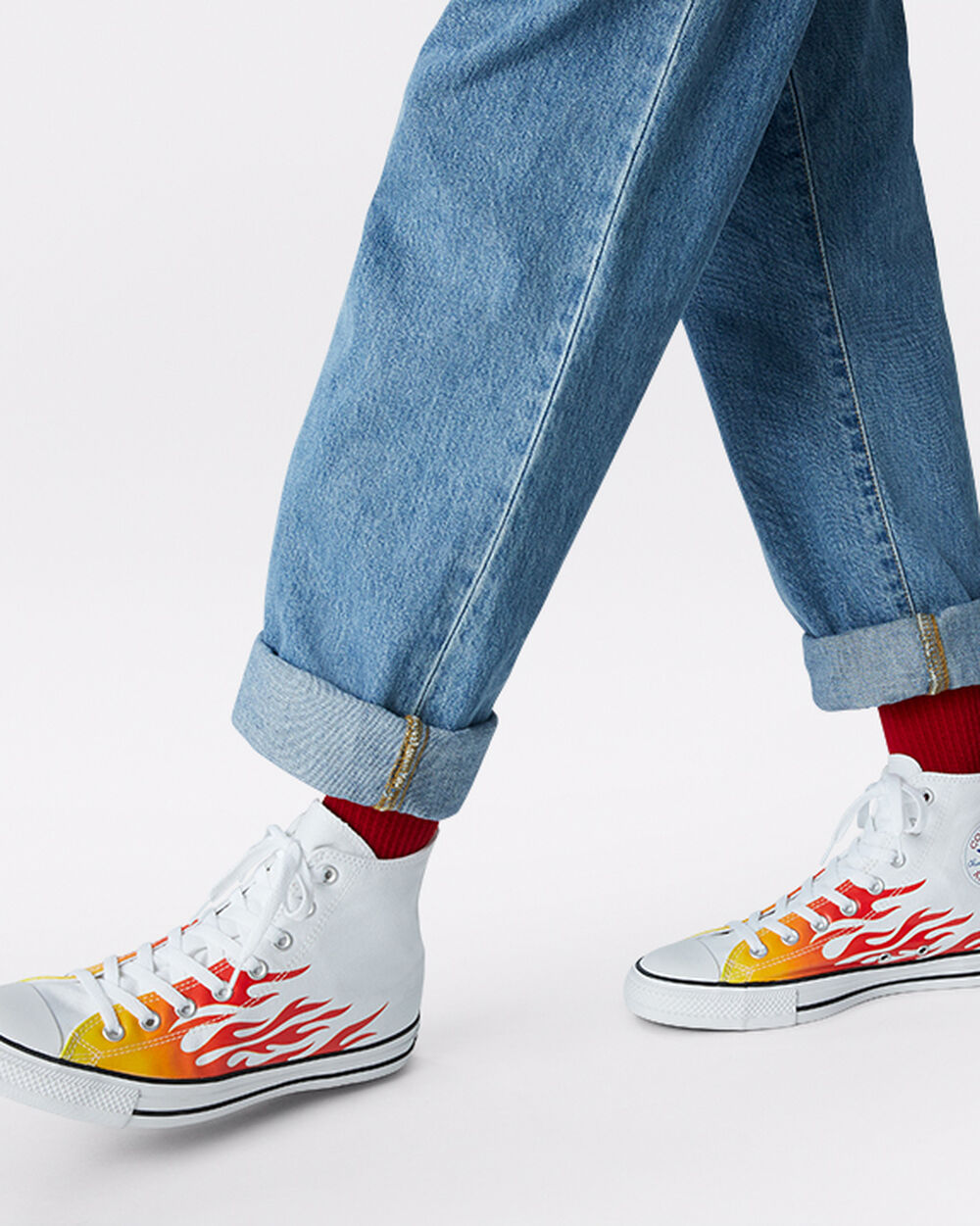 Zapatillas Converse Chuck Taylor All Star Hombre Blancas Rojas Amarillo | Colombia-021679