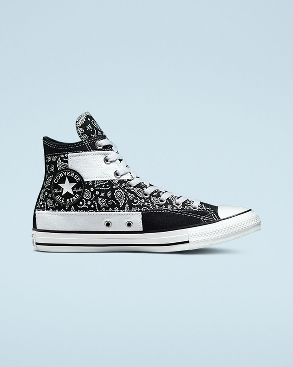 Zapatillas Converse Chuck Taylor All Star Hombre Negras Blancas Negras | Colombia-031769