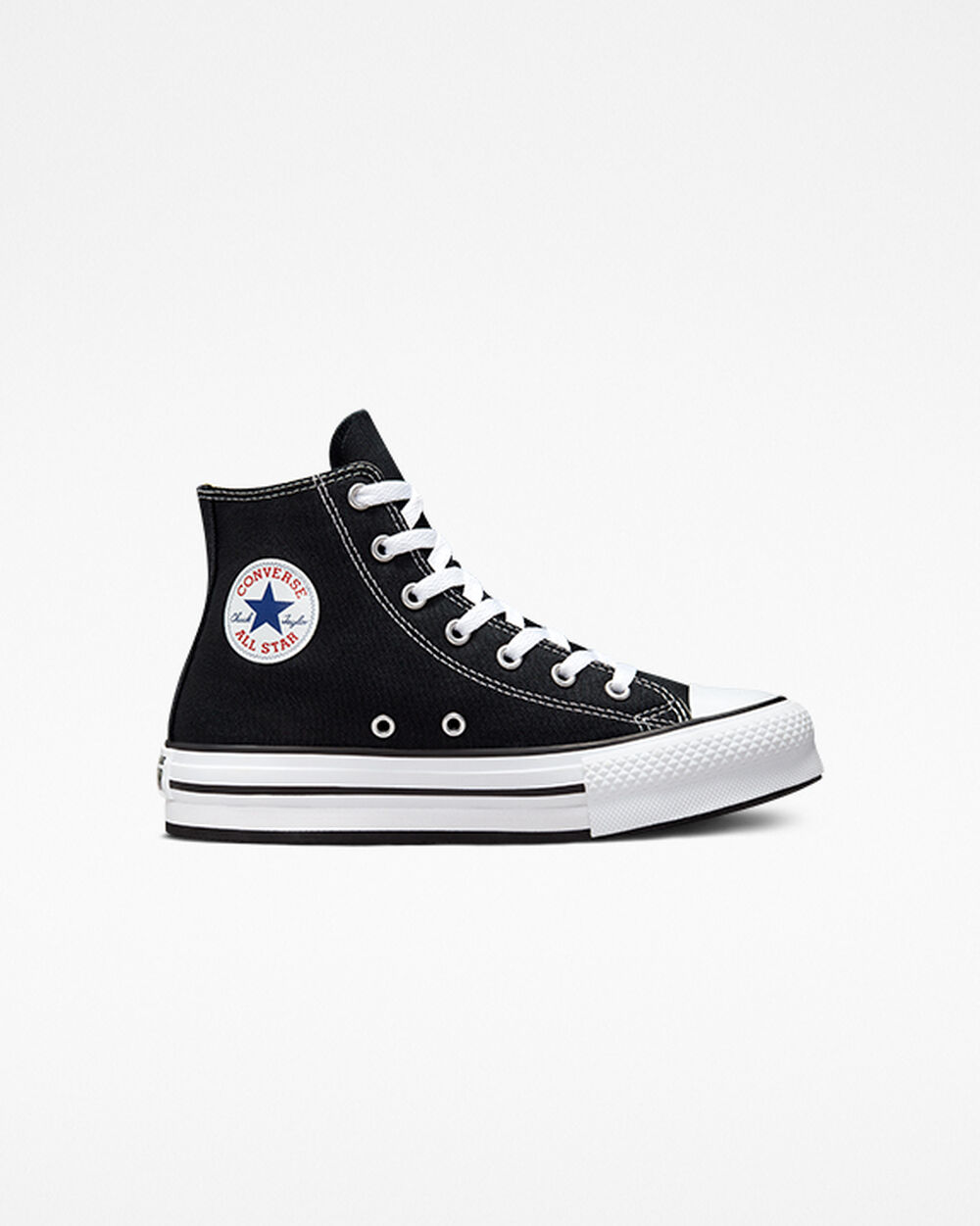 Zapatillas Converse Chuck Taylor All Star Niña Negras Blancas Negras | Colombia-165949