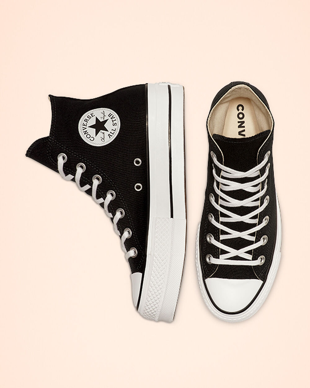 Zapatillas Converse Chuck Taylor All Star Mujer Negras Blancas | Colombia-213499