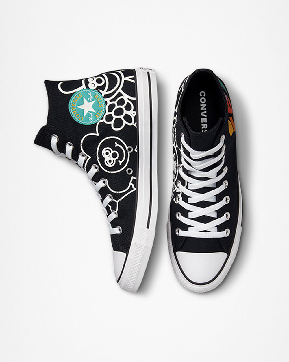 Zapatillas Converse Chuck Taylor All Star Hombre Negras Blancas | Colombia-609749