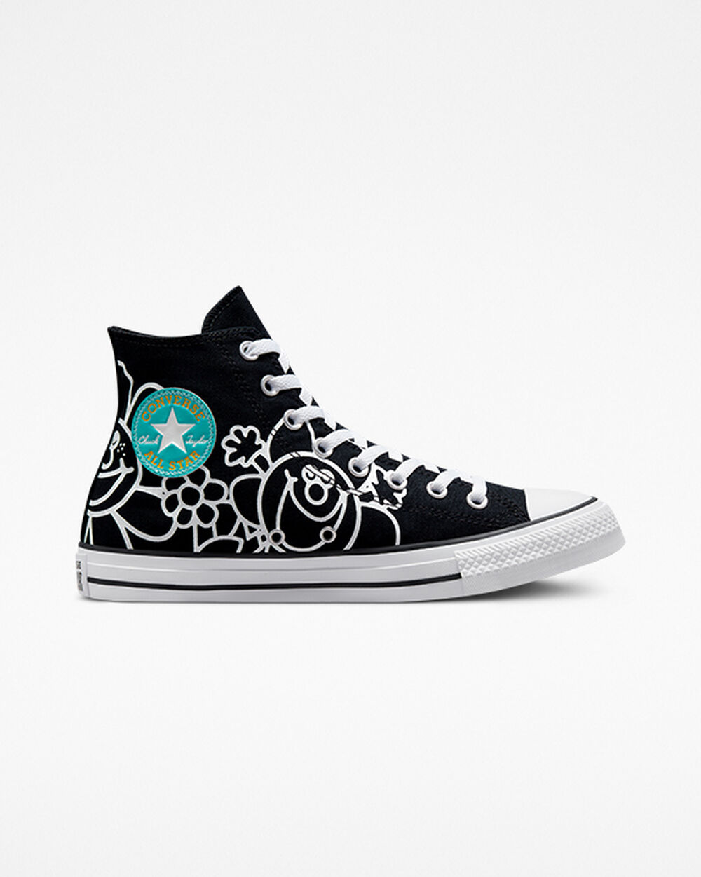 Zapatillas Converse Chuck Taylor All Star Hombre Negras Blancas | Colombia-609749