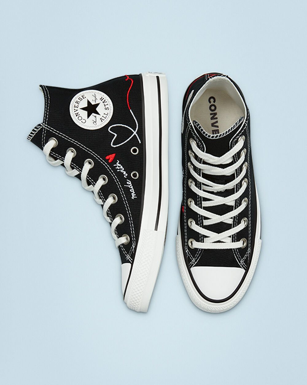 Zapatillas Converse Chuck Taylor All Star Hombre Negras Blancas | Colombia-974239