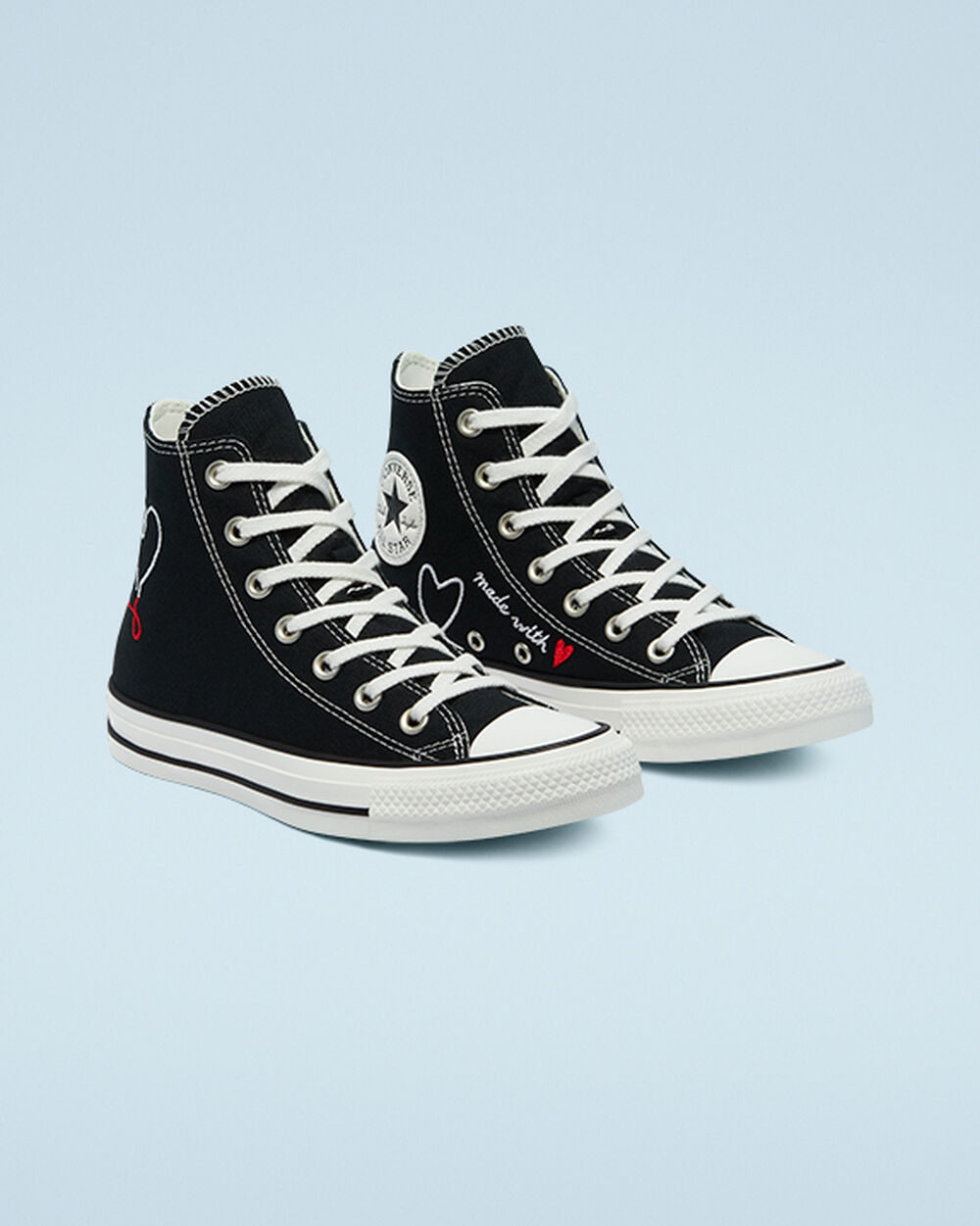 Zapatillas Converse Chuck Taylor All Star Hombre Negras Blancas | Colombia-974239